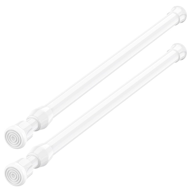 AIZESI Spring Tension Curtain Rods Short Tension Rod (White,17" to 28"-2Pcs) - Image 1